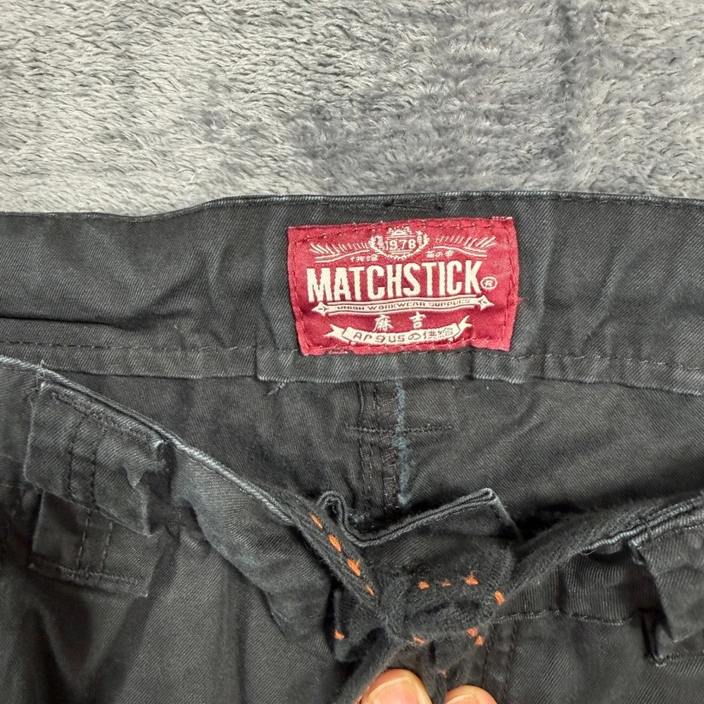 Matchstick Cargo Pants Mens S 29 Black Workwear Multi Pocket Tactical‎ Trousers